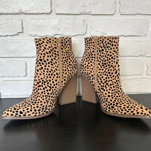 Just Fab Ivan'a Animal Print Heeled Pointed Toe Bootie Women's‎ 6.5 - Picture 8 of 8